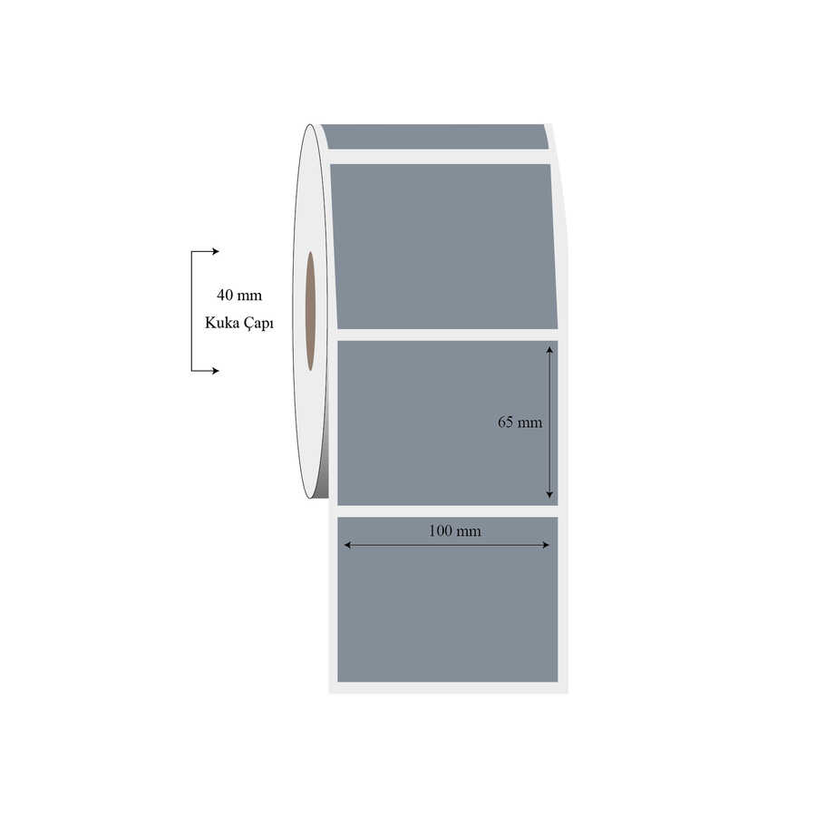 100mm x 65mm Tekli Silvermat Etiket