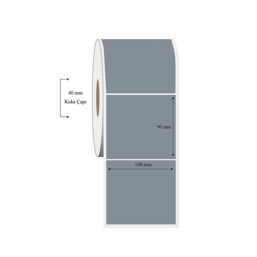 100mm x 90mm Tekli Silvermat Etiket