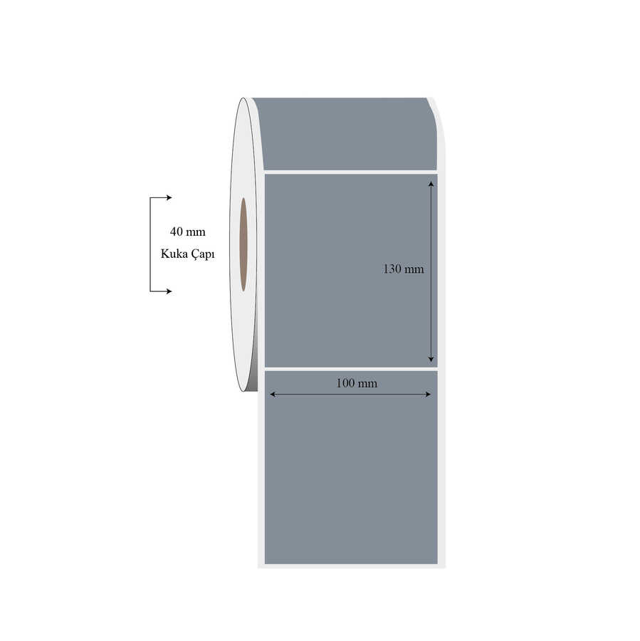 100mm x 130mm Tekli Silvermat Etiket