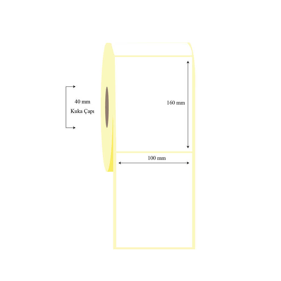 100mm x 160mm Tekli Termal Etiket