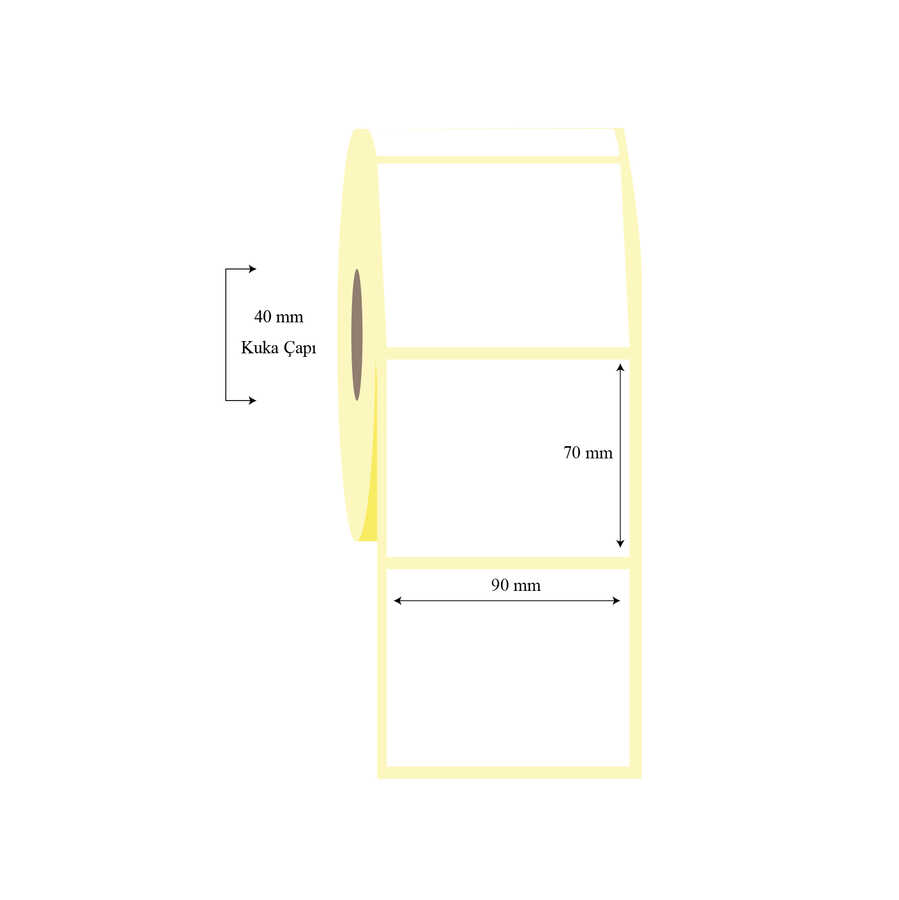 90mm x 70mm Tekli Termal Etiket