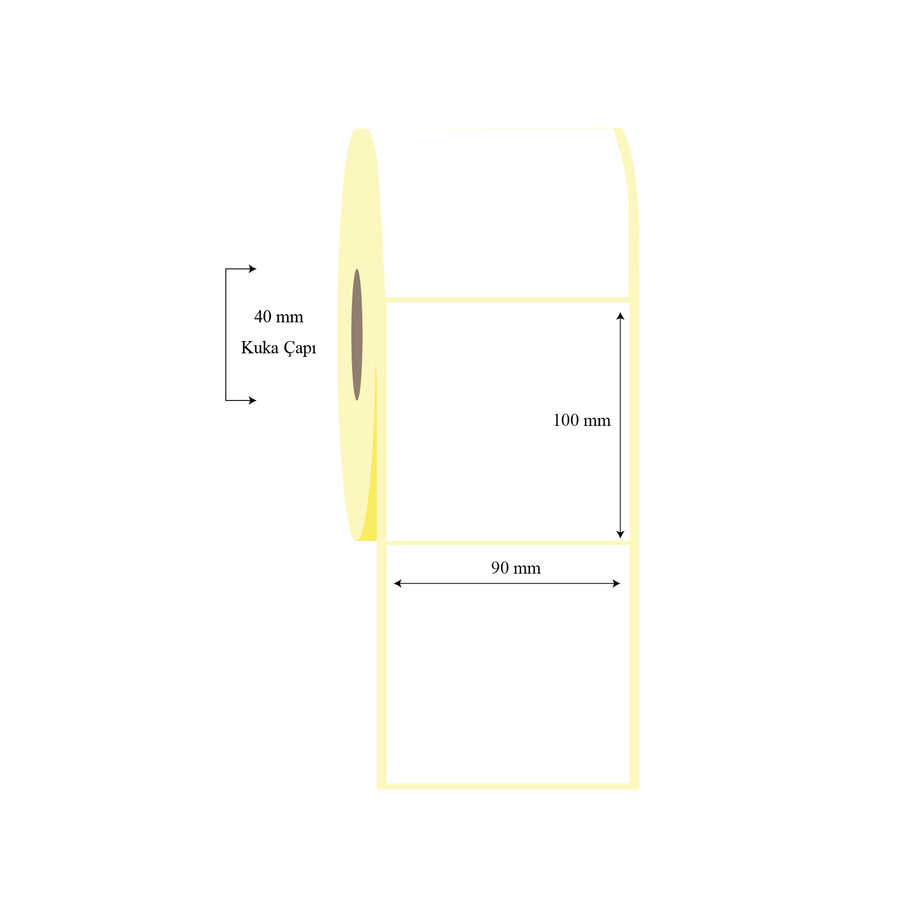 90mm x 100mm Tekli Termal Etiket