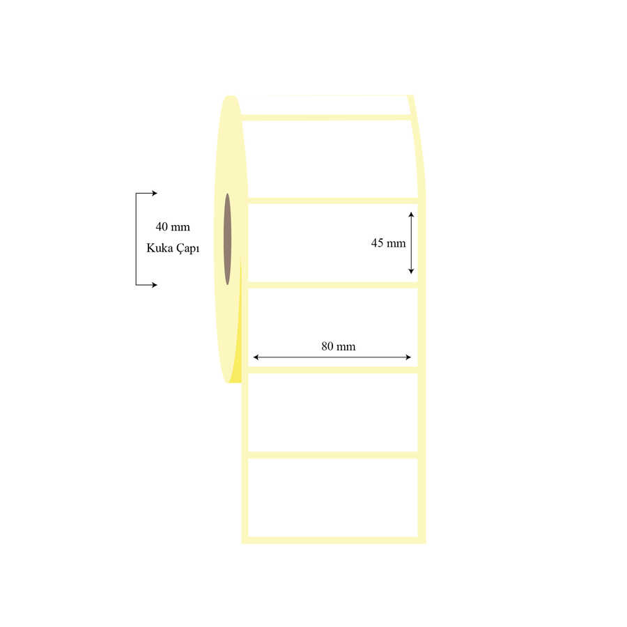 80mm x 45mm Tekli Termal Etiket