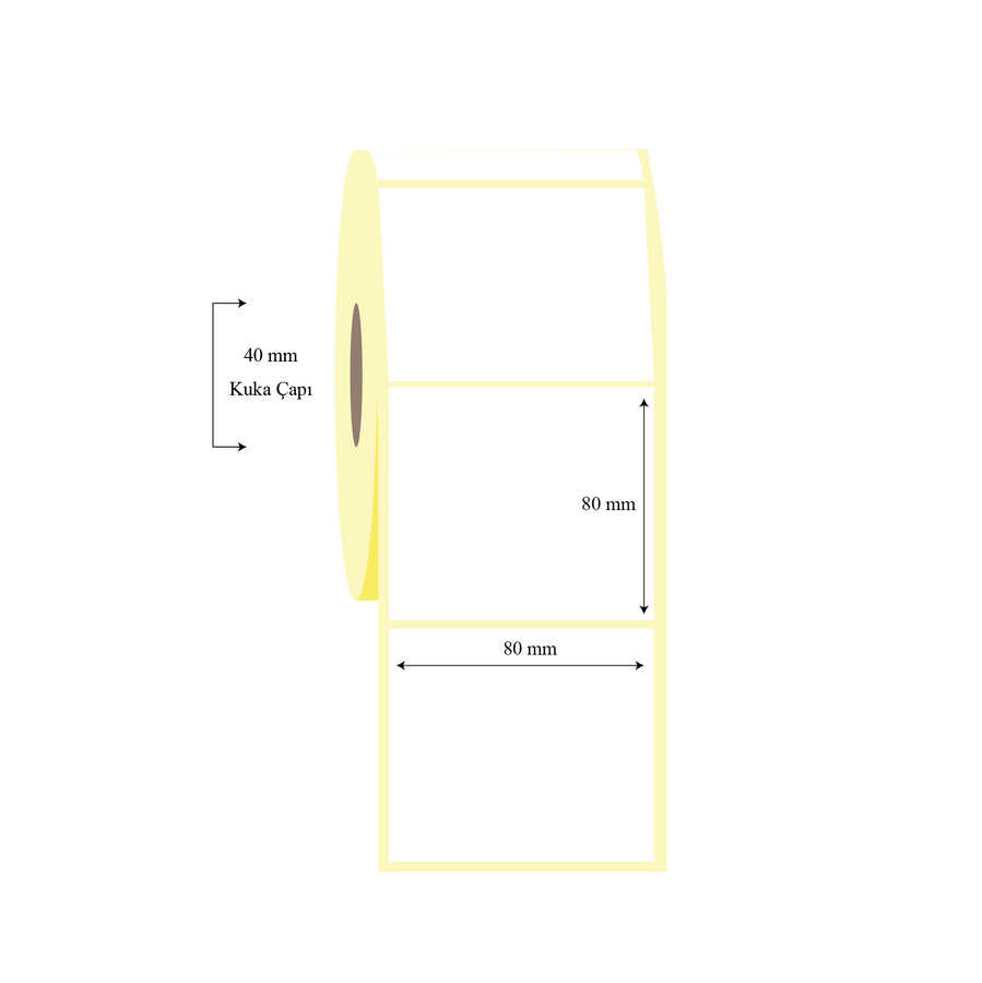 80mm x 80mm Tekli Termal Etiket