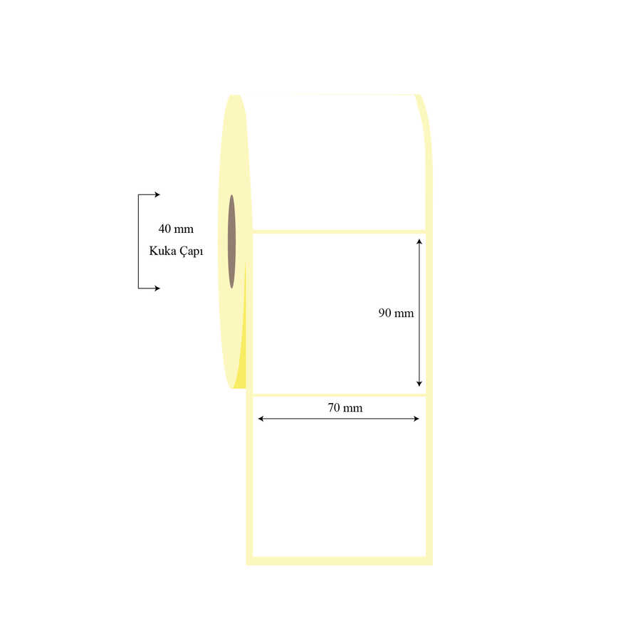 70mm x 90mm Tekli Termal Etiket