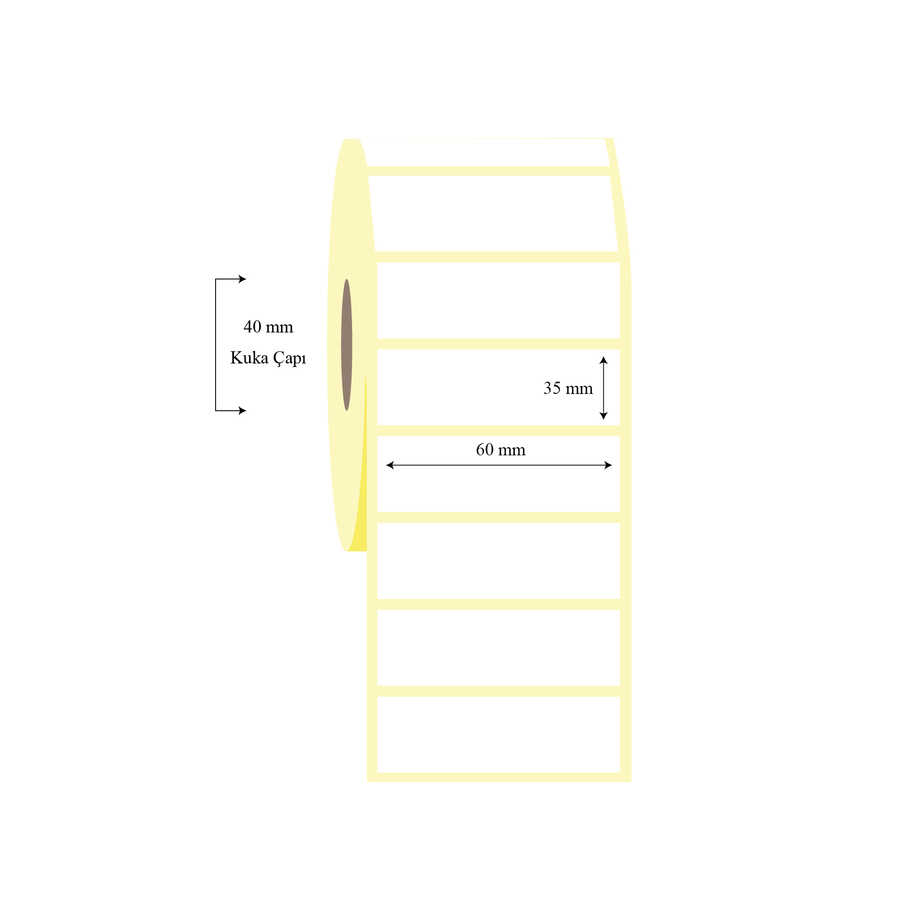 60mm x 35mm Tekli Termal Etiket
