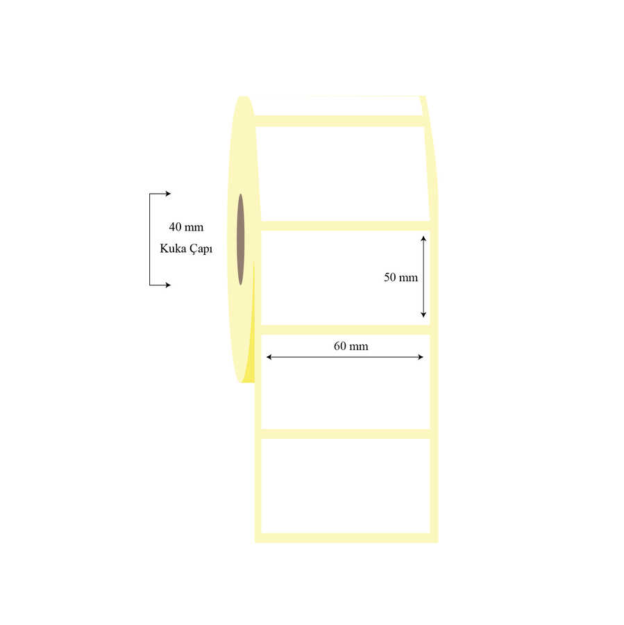 60mm x 50mm Tekli Termal Etiket
