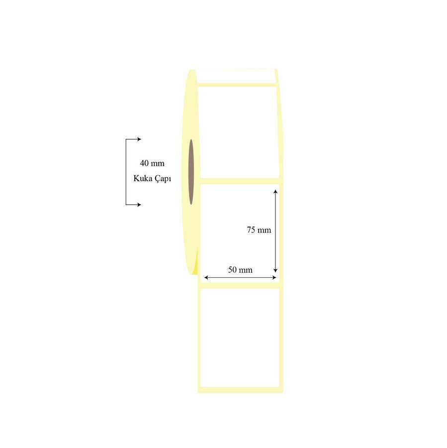 50mm x 75mm Tekli Termal Etiket