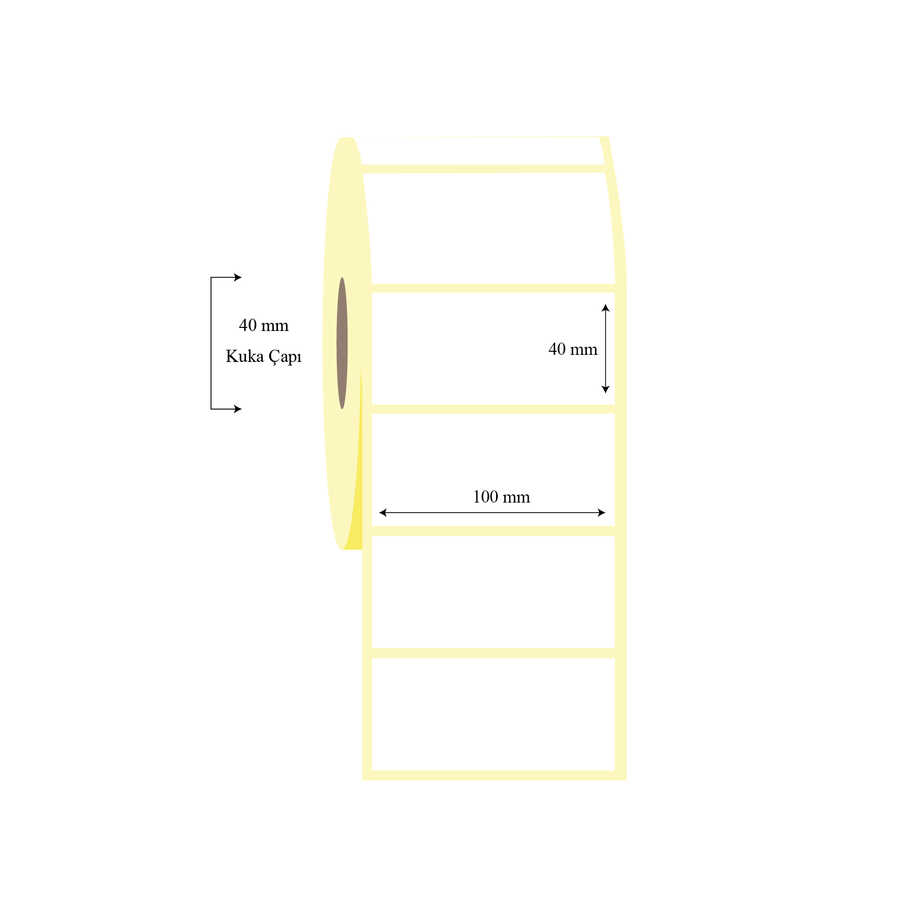 100mm x 40mm Tekli Wellum Etiket