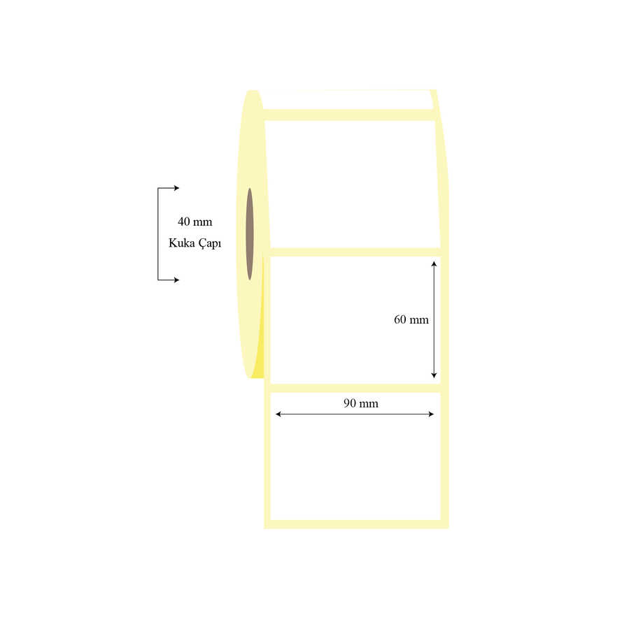 90mm x 60mm Tekli Wellum Etiket