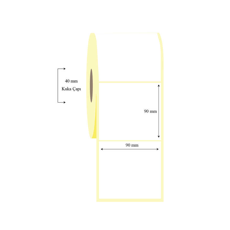 90mm x 90mm Tekli Wellum Etiket