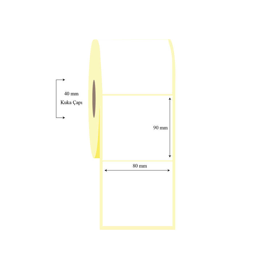 80mm x 90mm Tekli Wellum Etiket