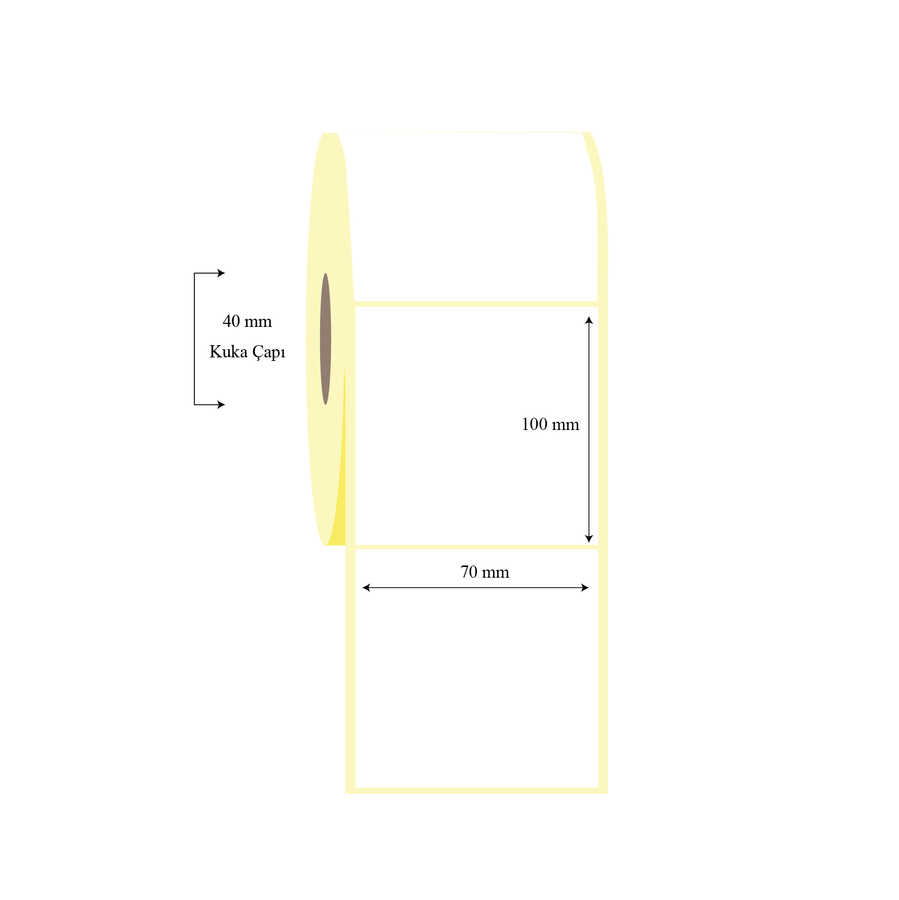 70mm x 100mm Tekli Wellum Etiket