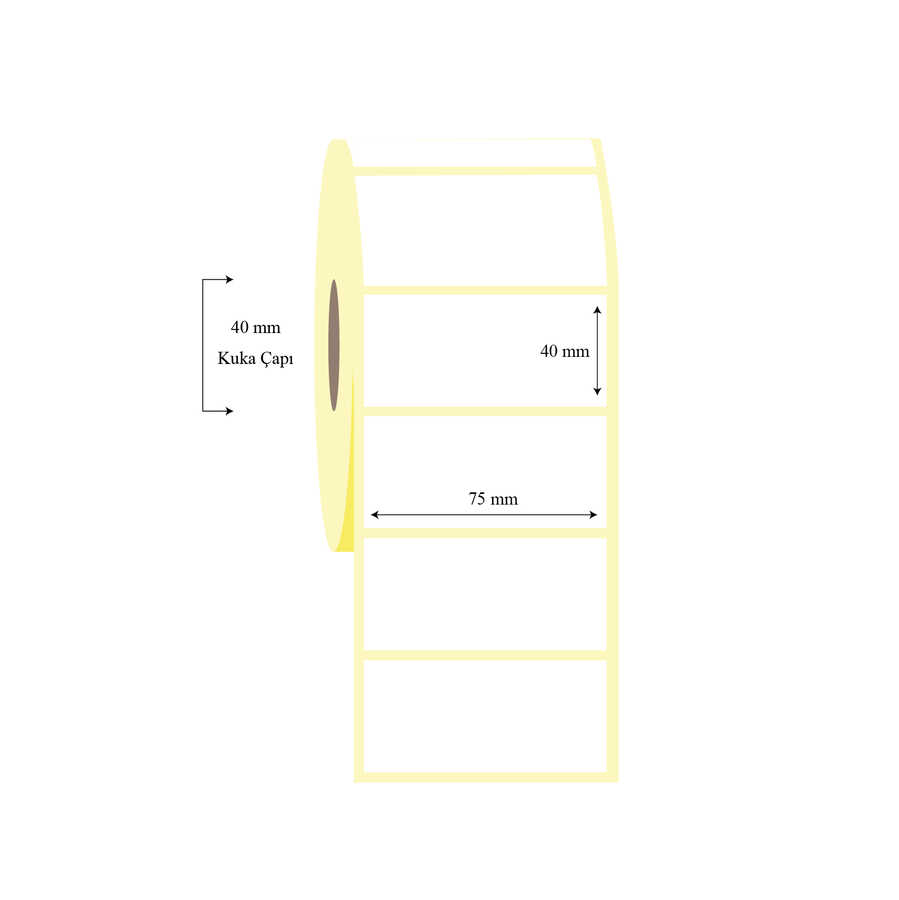 75mm x 40mm Tekli Wellum Etiket