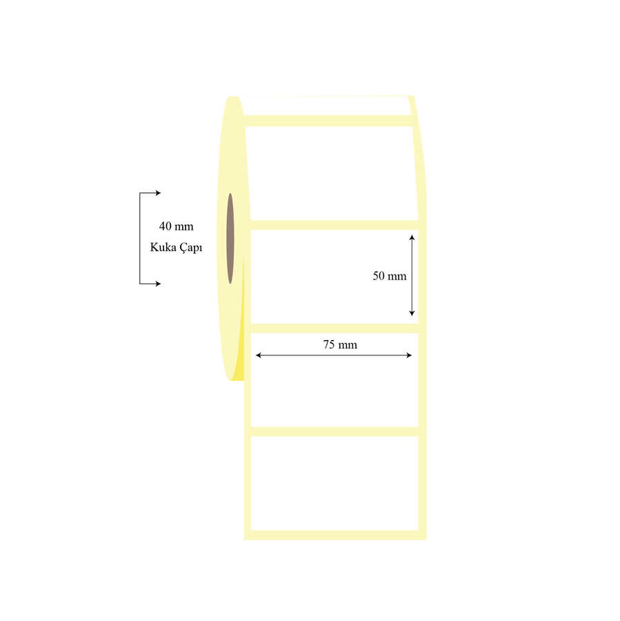 75mm x 50mm Tekli Wellum Etiket