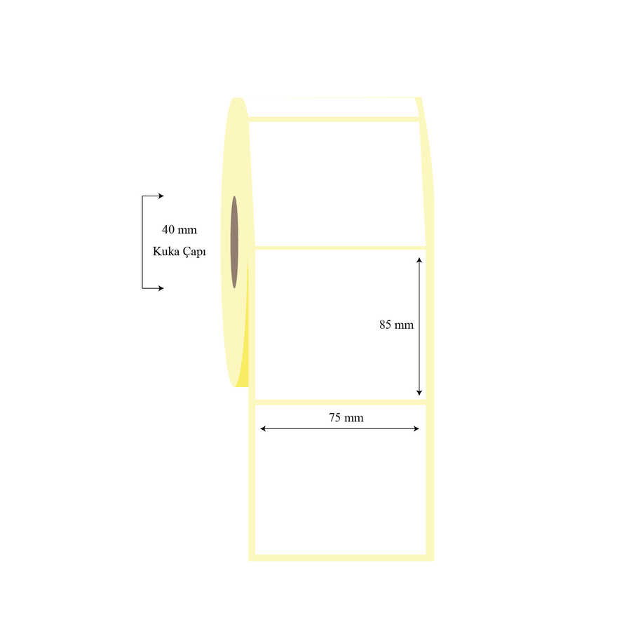 75mm x 85mm Tekli Wellum Etiket