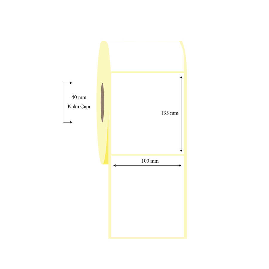 100mm x 135mm Tekli Lamine Termal Etiket