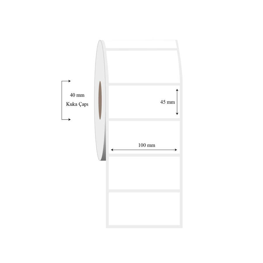 100mm x 45mm Tekli PP Şeffaf Etiket