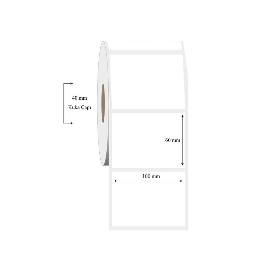 100mm x 60mm Tekli PP Şeffaf Etiket