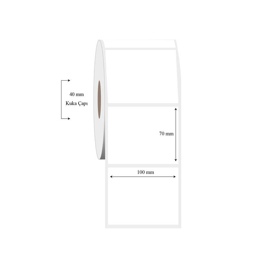 100mm x 70mm Tekli PP Şeffaf Etiket