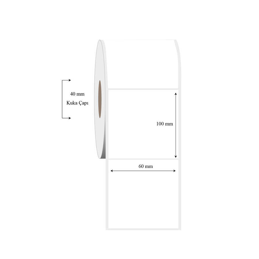 60mm x 100mm Tekli PP Şeffaf Etiket