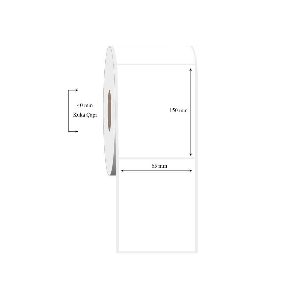 65mm x 150mm Tekli PP Şeffaf Etiket