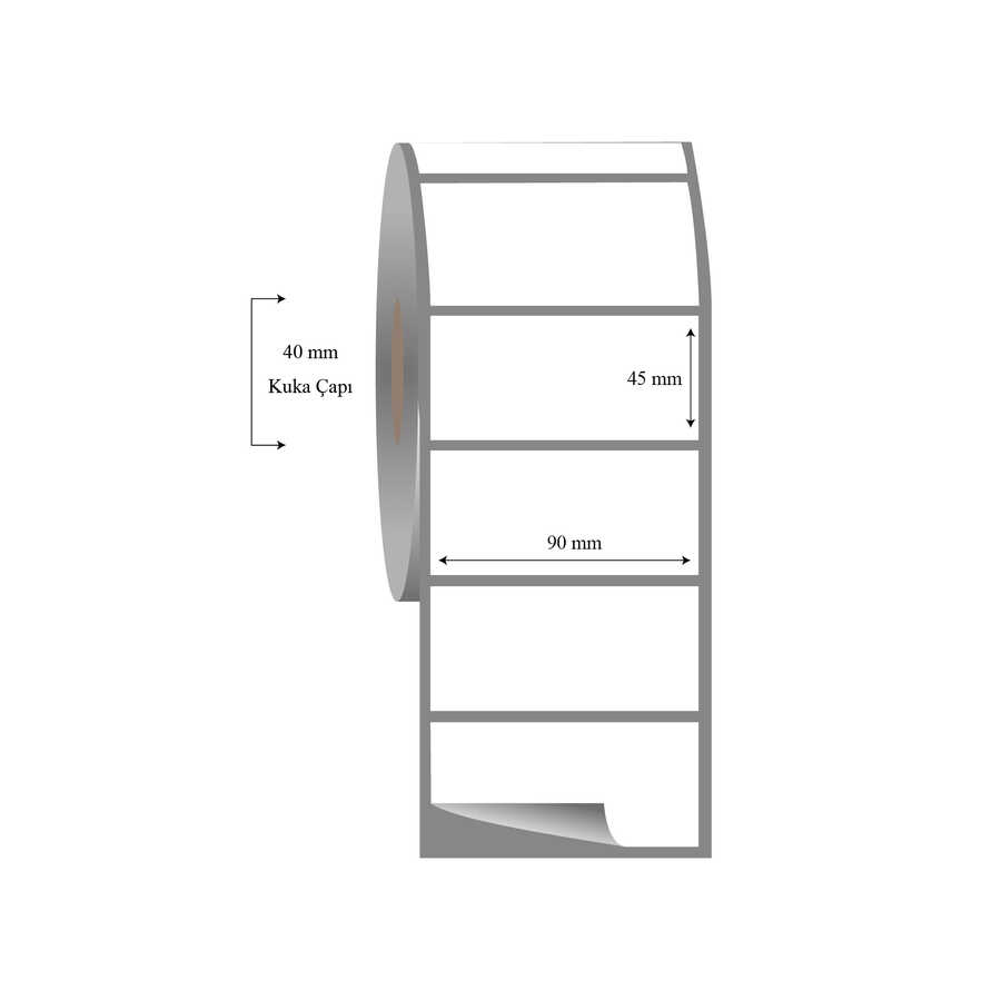 90mm x 45mm Tekli Fasson Fastyre Etiket