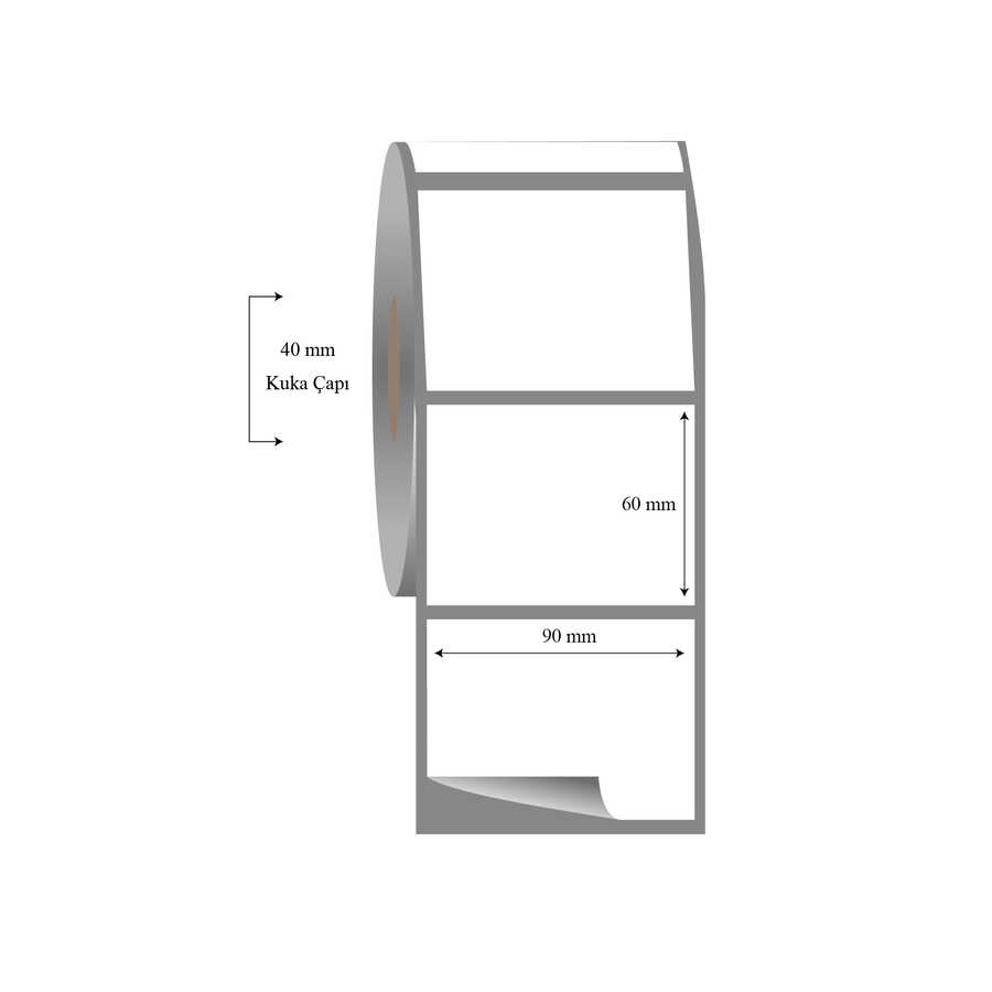 100mm x 60mm Tekli Fasson Fastyre Etiket