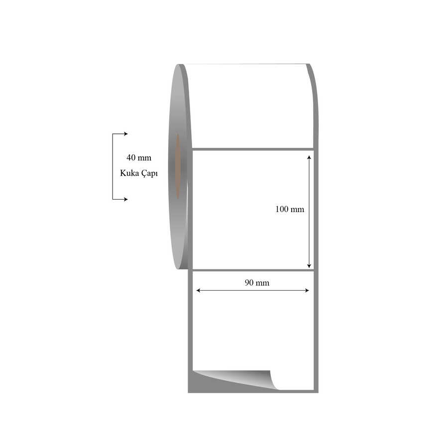 90mm x 100mm Tekli Fasson Fastyre Etiket