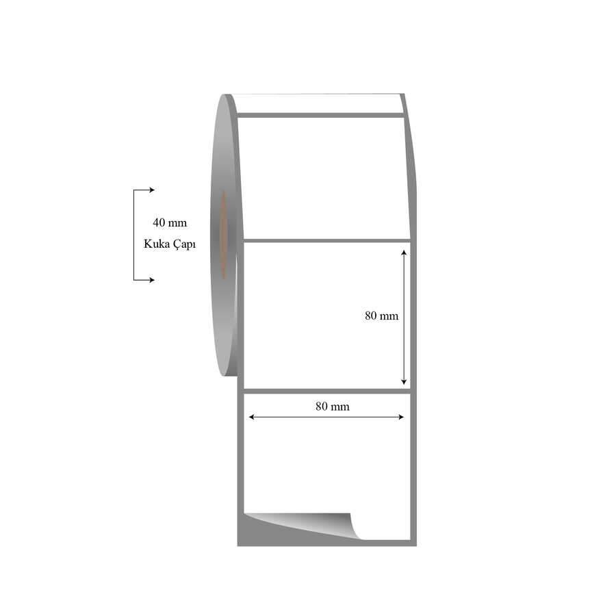 80mm x 80mm Tekli Fasson Fastyre Etiket