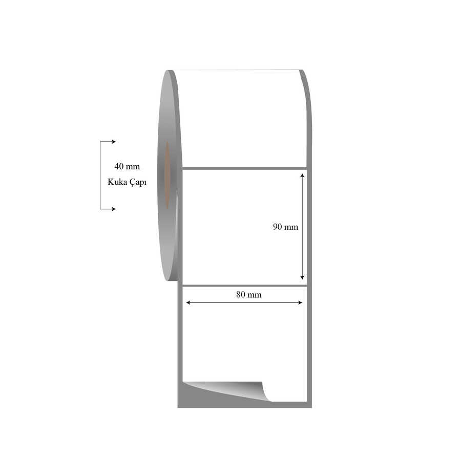 80mm x 90mm Tekli Fasson Fastyre Etiket