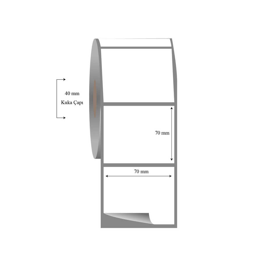 70mm x 70mm Tekli Fasson Fastyre Etiket