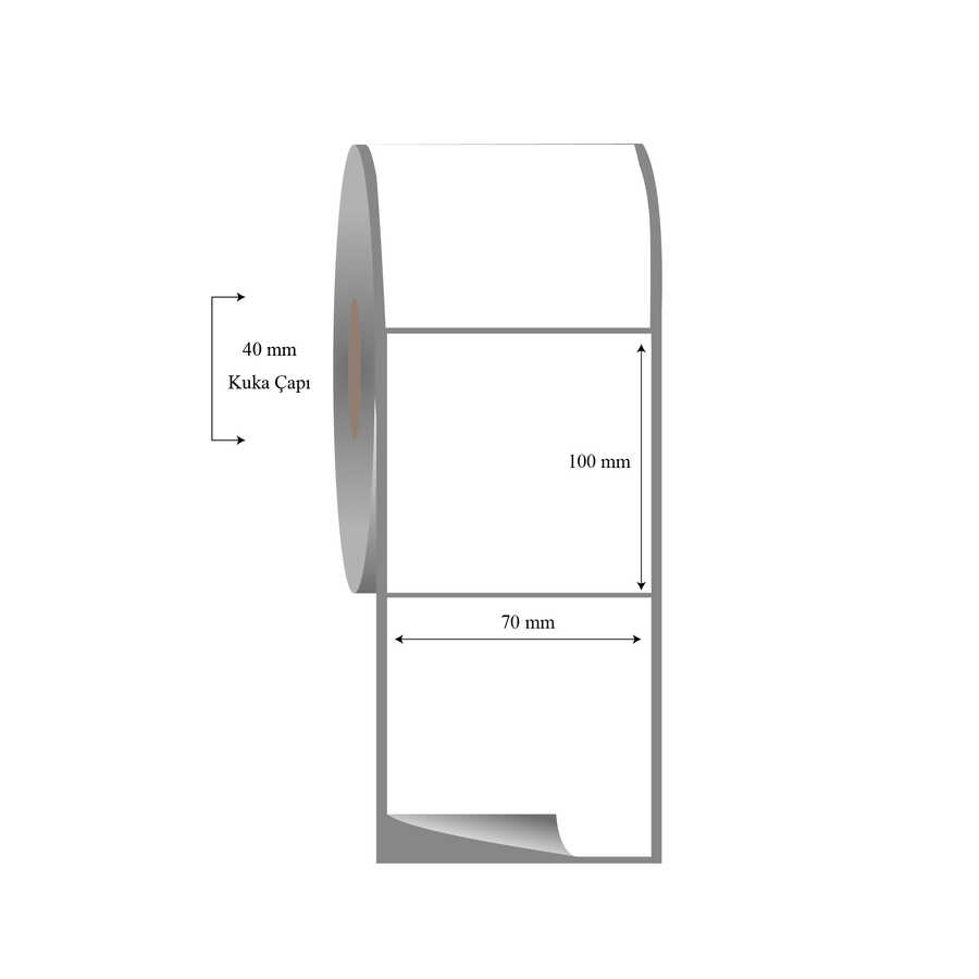 70mm x 100mm Tekli Fasson Fastyre Etiket