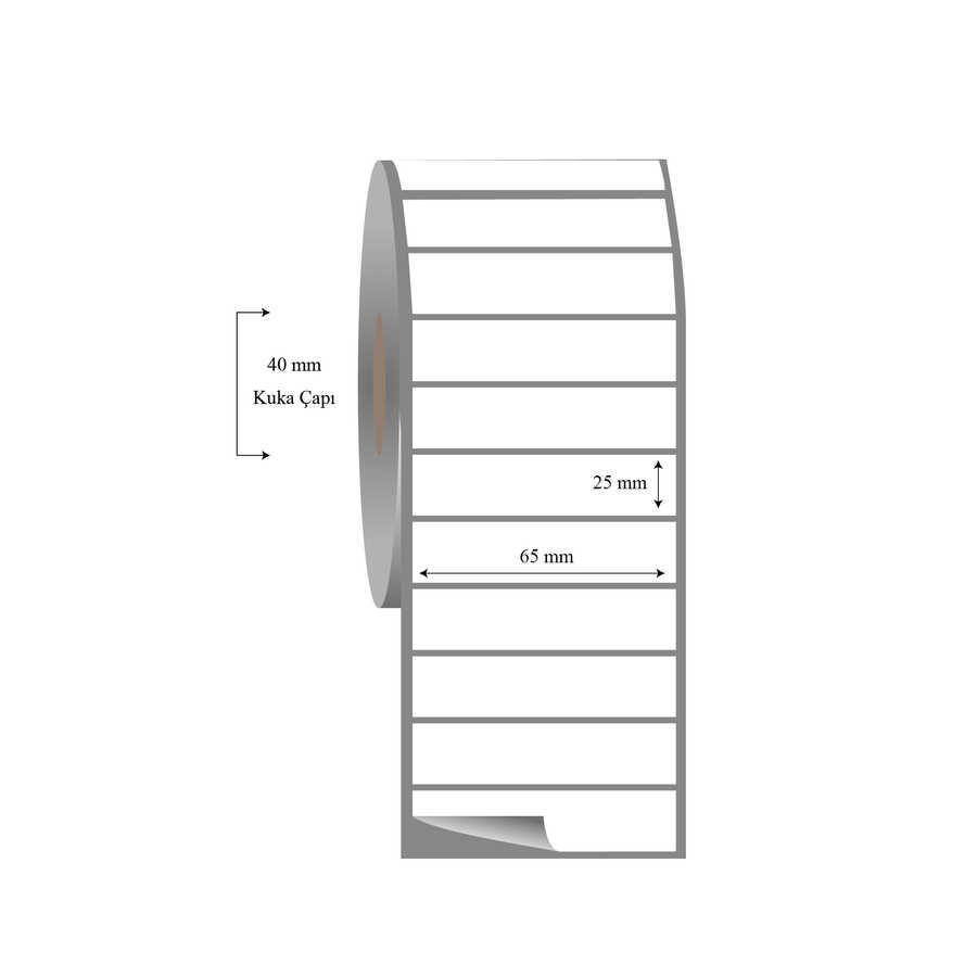 65mm x 25mm Tekli Fasson Fastyre Etiket