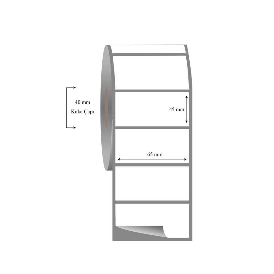 65mm x 45mm Tekli Fasson Fastyre Etiket