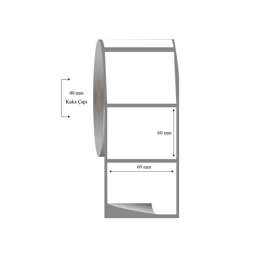 60mm x 60mm Tekli Fasson Fastyre Etiket