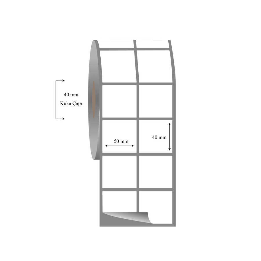 50mm x 40mm 2 li Ayrık Fasson Fastyre Etiket