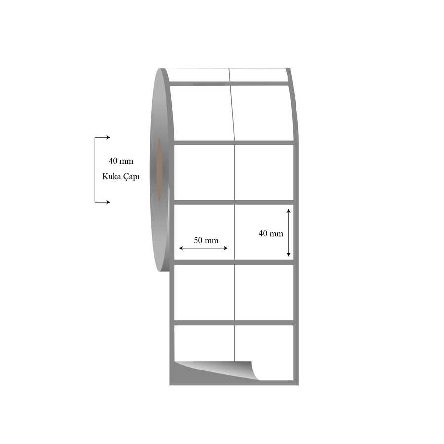 50mm x 40mm 2li Bitişik Fasson Fastyre Etiket