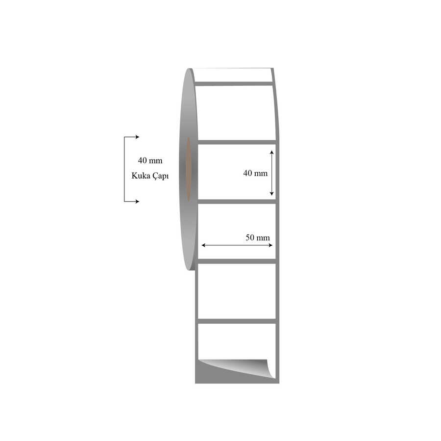 50mm x 40mm Tekli Fasson Fastyre Etiket