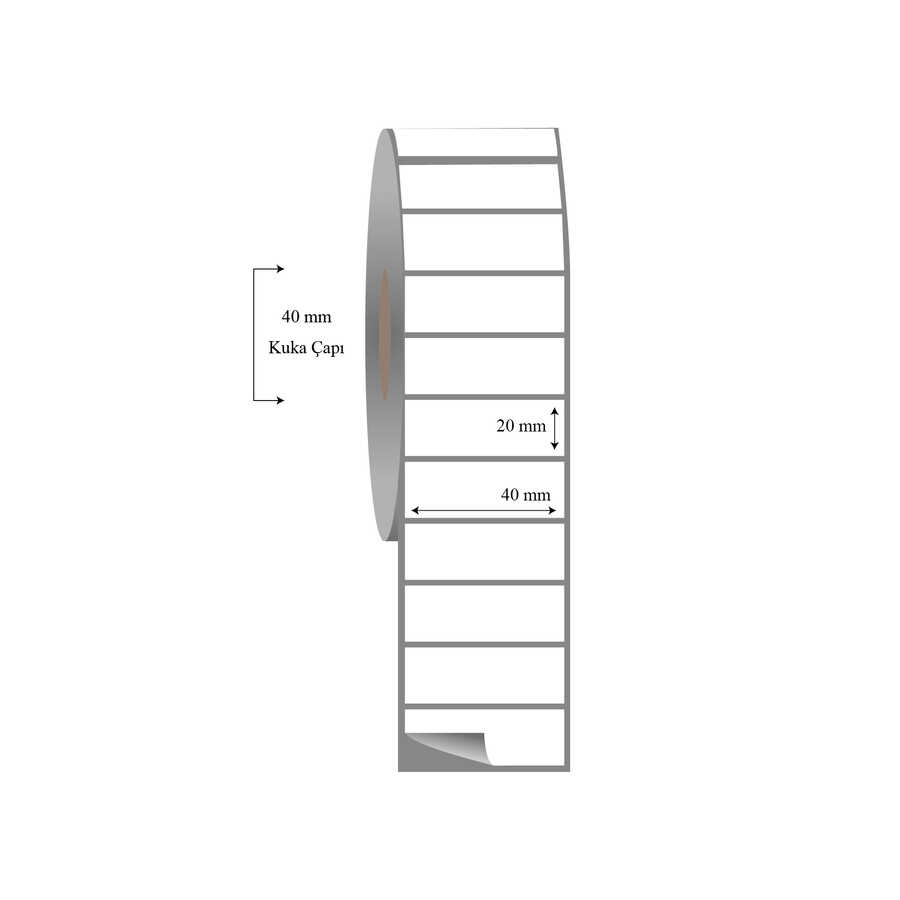 40mm x 20mm Tekli Fasson Fastyre Etiket