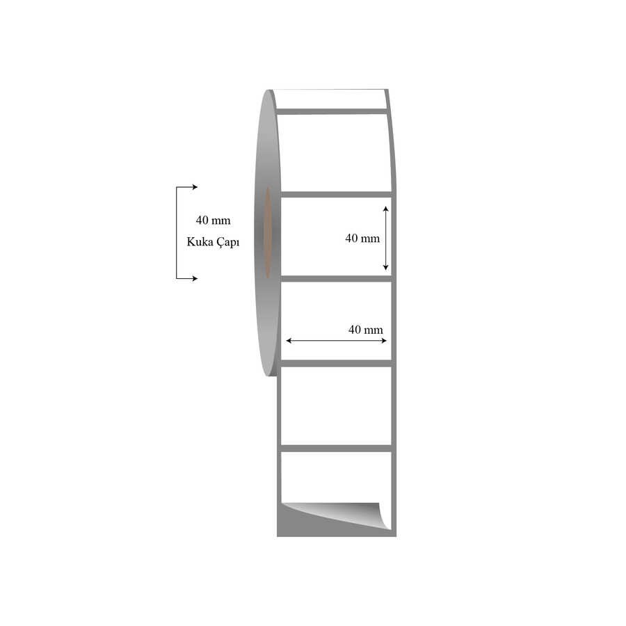 40mm x 40mm Tekli Fasson Fastyre Etiket