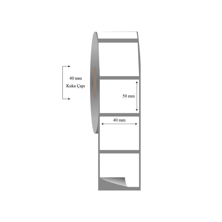 40mm x 50mm Tekli Fasson Fastyre Etiket