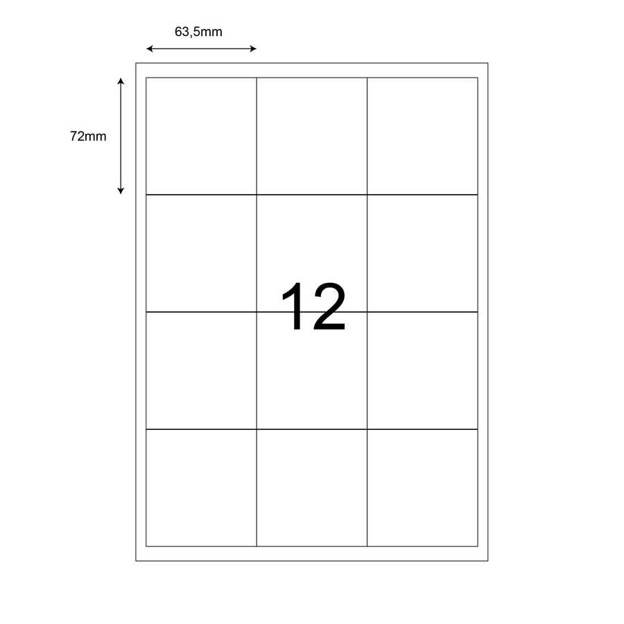 63,5mm x 72mm Lazer Etiket