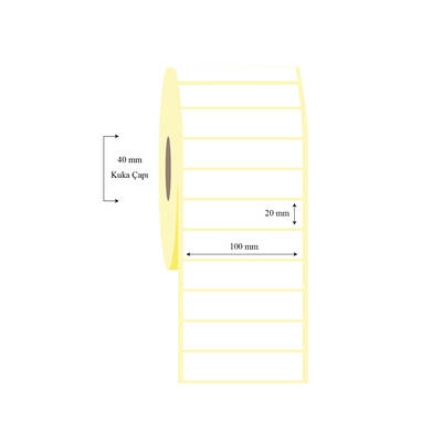 100mm x 20mm Tekli PP Opak Etiket