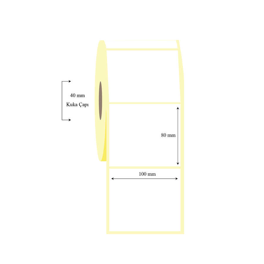 100mm x 80mm Tekli PP Opak Etiket