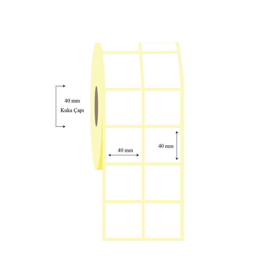 40mm x 40mm 2 li Ayrık PP Opak Etiket