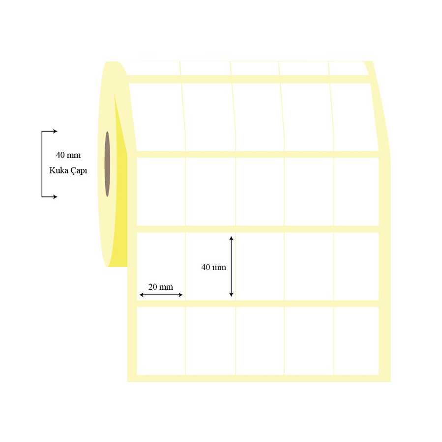 25mm x 60mm 4 Lü Bitişik Kuşe Etiket