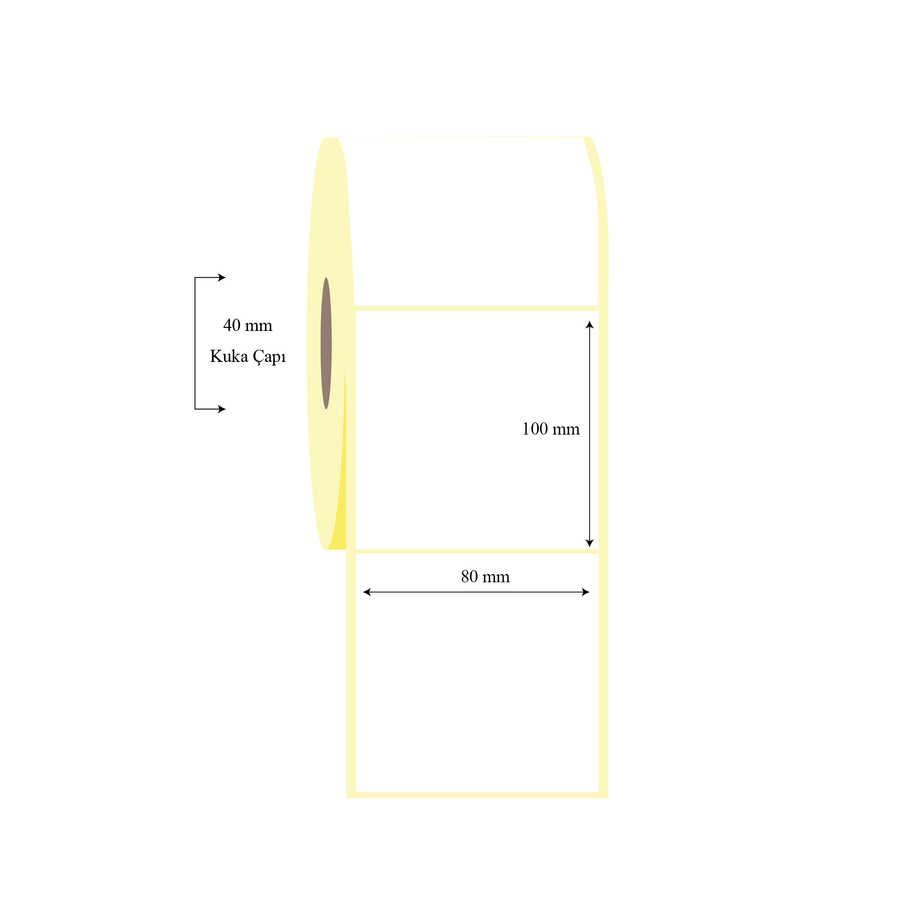 80mm x 100mm Tekli Termal Etiket