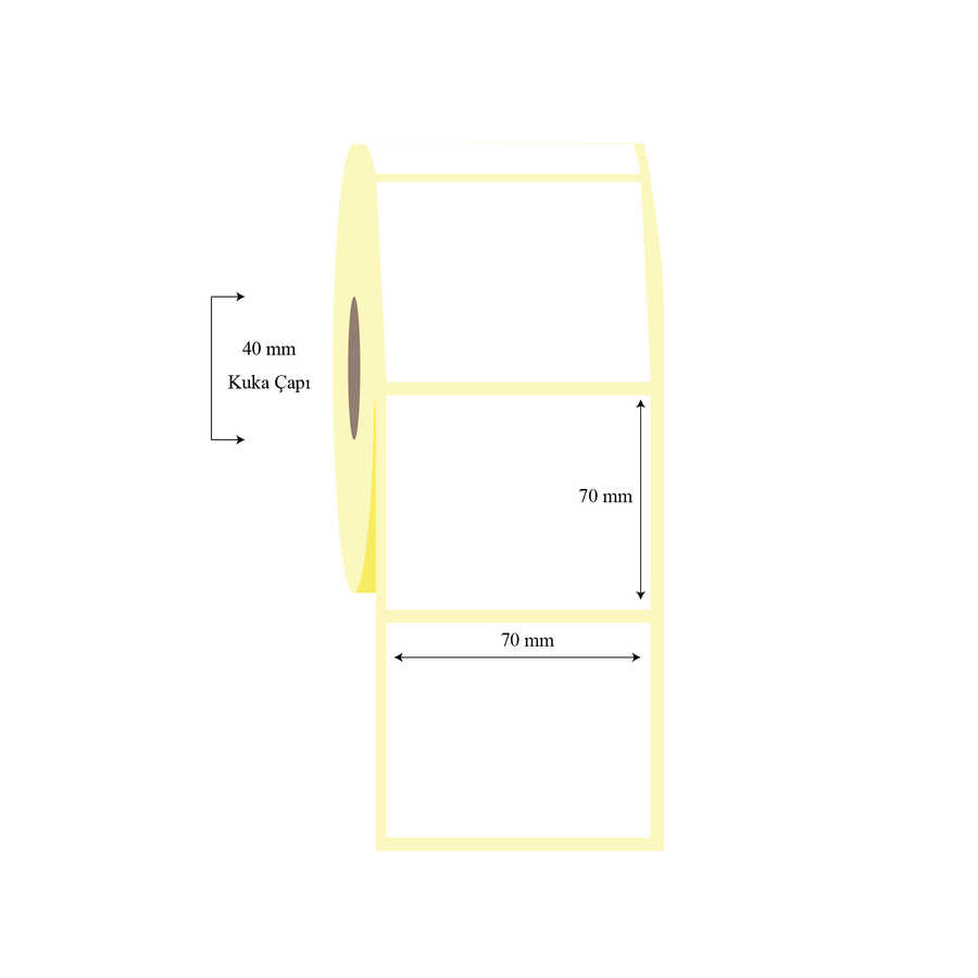 70mm x 70mm Tekli Termal Etiket