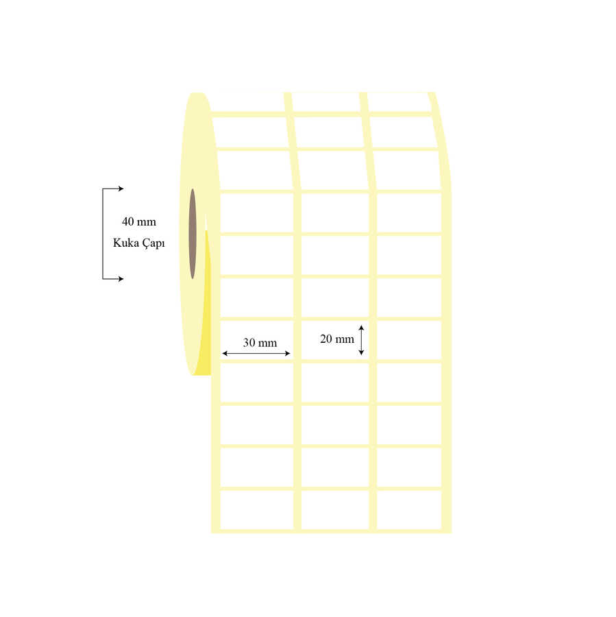 30mm x 20mm 3 Lü Ayrık Termal Etiket